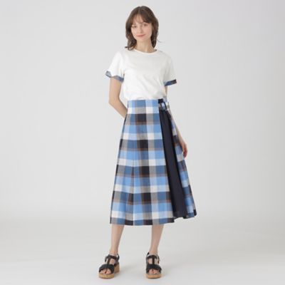 クレストブリッジチェックサイドベルトフレアスカート（５５Ｓ１２５４５＿＿）