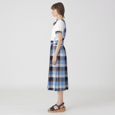 クレストブリッジチェックサイドベルトフレアスカート（５５Ｓ１２５４５＿＿）