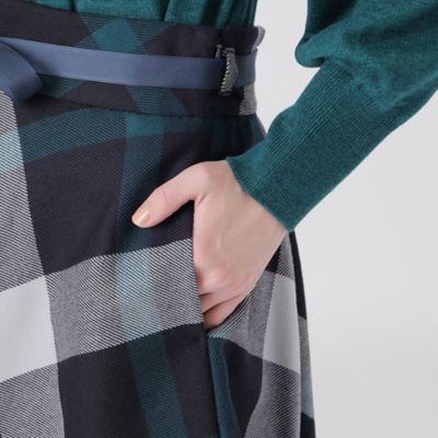 クレストブリッジチェックウールビエラスカート