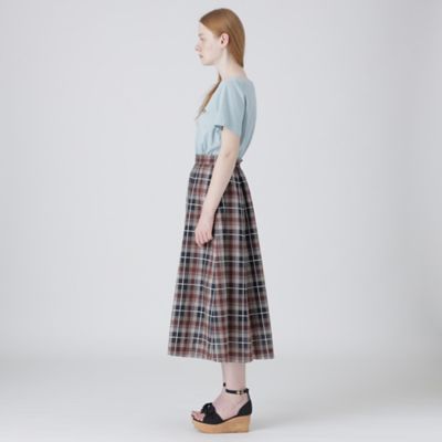 ブルーレーベルクレストブリッジ タータンチェック フレア