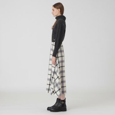 クレストブリッジチェックサキソニードビーオーバーペンフレアスカート 店舗限定】クレストブリッジチェックサキソニードビーオーバー
