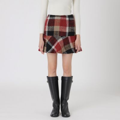 ＜BLUE LABEL CRESTBRIDGE (Women)＞【取扱店舗限定】クレストブリッジチェックロービングツイードミニスカート（５５Ｓ２６６７５＿＿）