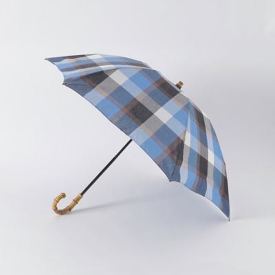 クレストブリッジチェックコットンリネン折り畳み傘（５５Ｗ０３５２６＿＿）
