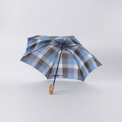 クレストブリッジチェックコットンリネン折り畳み傘（５５Ｗ０３５２６＿＿）