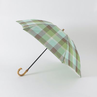 クレストブリッジチェックコットンリネン折り畳み傘（５５Ｗ０３５２６＿＿）