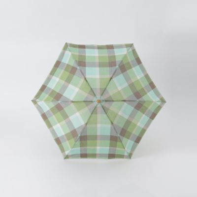 クレストブリッジチェックコットンリネン折り畳み傘（５５Ｗ０３５２６＿＿）
