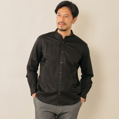 ＜THE SCOTCH HOUSE (Men)＞【ＴＨＥ　ＵＲＢＡＮ　ＣＯＬＬＥＣＴＩＯＮ】コットンリネンバンドカラーワークシャツ（Ｆ１Ｍ１３１０４＿＿）