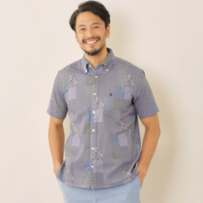 ＜THE SCOTCH HOUSE (Men)＞パッチワーク調小紋プリントシャツ（Ｆ１Ｍ６１１７０＿＿）