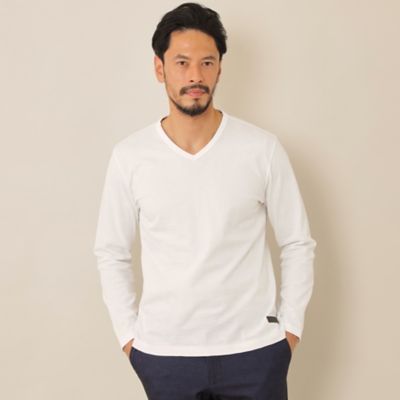 ＜THE SCOTCH HOUSE (Men)＞【ＴＨＥ　ＵＲＢＡＮ　ＣＯＬＬＥＣＴＩＯＮ】シャドーカイリーン長袖ＶネックＴシャツ（Ｆ１Ｐ４１１５１＿＿）