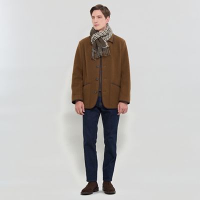 ベビーアルパカ リバーシブルガンクラブチェックマフラー