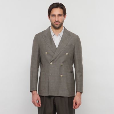 【ＤＯＲＭＥＵＩＬ／ドーメル】【ＳＵＰＥＲ　ＬＩＴＥ　ＴＯＮＩＫ】ダブルブレステッドグレンチェックブレザー（Ｇ１Ｅ１５０１１＿＿）