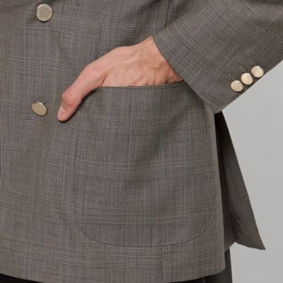 【ＤＯＲＭＥＵＩＬ／ドーメル】【ＳＵＰＥＲ　ＬＩＴＥ　ＴＯＮＩＫ】ダブルブレステッドグレンチェックブレザー（Ｇ１Ｅ１５０１１＿＿）