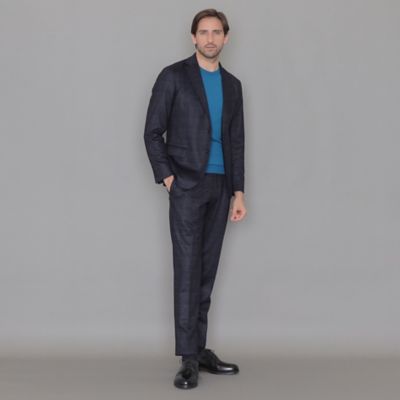 【ＬＥＯＮ掲載】【ＦＬＥＸ　ＪＥＲＳＥＹ】グレンチェックセットアップジャケット（Ｇ１Ｅ２２４０１ＬＬ）