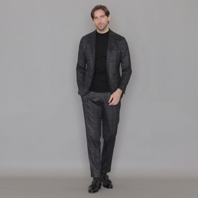 【ＬＥＯＮ掲載】【ＦＬＥＸ　ＪＥＲＳＥＹ】グレンチェックセットアップジャケット（Ｇ１Ｅ２２４０１ＬＬ）