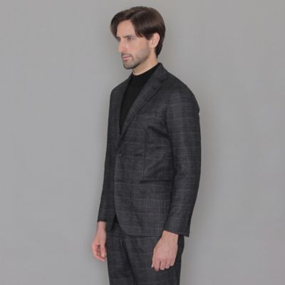 【ＬＥＯＮ掲載】【ＦＬＥＸ　ＪＥＲＳＥＹ】グレンチェックセットアップジャケット（Ｇ１Ｅ２２４０１ＬＬ）