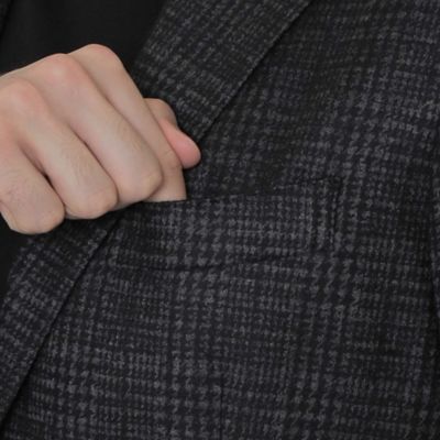 【ＬＥＯＮ掲載】【ＦＬＥＸ　ＪＥＲＳＥＹ】グレンチェックセットアップジャケット（Ｇ１Ｅ２２４０１ＬＬ）