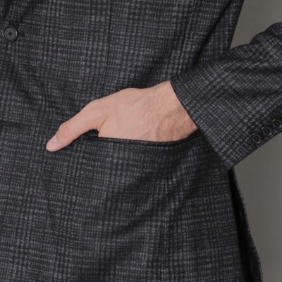 【ＬＥＯＮ掲載】【ＦＬＥＸ　ＪＥＲＳＥＹ】グレンチェックセットアップジャケット（Ｇ１Ｅ２２４０１ＬＬ）