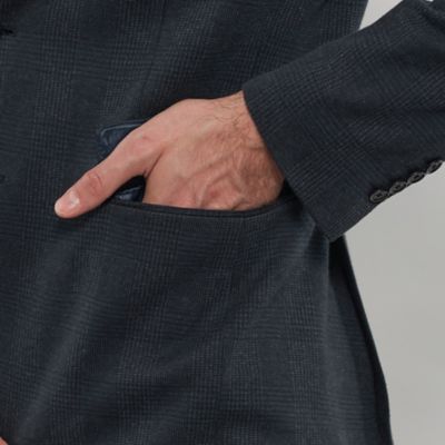 【ＦＬＥＸ　ＪＥＲＳＥＹ】コットンウールジャージーグレンチェックセットアップジャケット（Ｇ１Ｅ２２４１６＿＿）