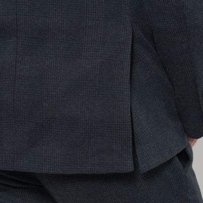 【ＦＬＥＸ　ＪＥＲＳＥＹ】コットンウールジャージーグレンチェックセットアップジャケット（Ｇ１Ｅ２２４１６＿＿）