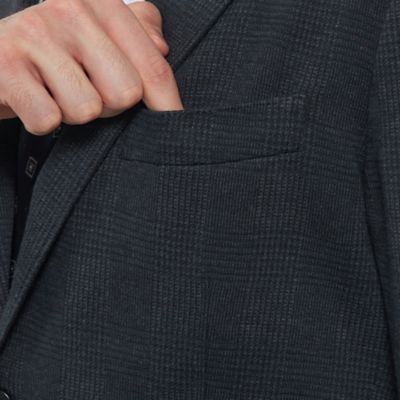 【ＦＬＥＸ　ＪＥＲＳＥＹ】コットンウールジャージーグレンチェックセットアップジャケット（Ｇ１Ｅ２２４１６ＬＬ）