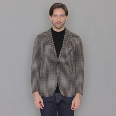 【ＦＬＥＸ　ＪＥＲＳＥＹ】【ＲＯＭＡ／ローマ】ハウンドトゥースジャケット（Ｇ１Ｅ２６４０６ＬＬ）