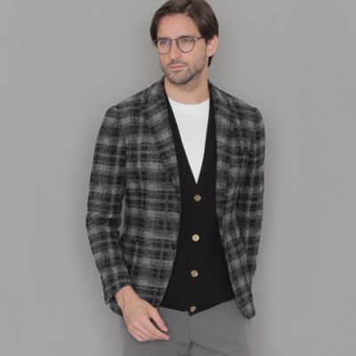 【ＬＥＯＮ掲載】【ＦＬＥＸ　ＪＥＲＳＥＹ】スライバーチェックジャケット（Ｇ１Ｅ２６４０８ＬＬ）