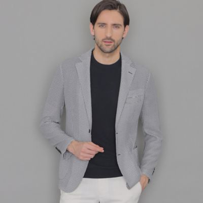 ＜MACKINTOSH LONDON (Men)＞【ＬＥＯＮ掲載】【ＢＲＥＡＳＹ　ＪＡＣＫＥＴ】ＬＥＮＯ　ＣＬＯＴＨ千鳥ジャケット（Ｇ１Ｅ３０３０３ＬＬ）