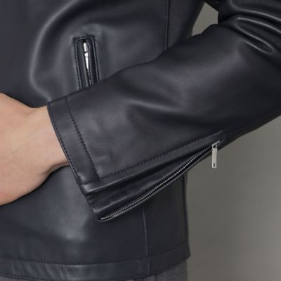 【Ｗｅａｔｈｅｒ　ｐｒｏｏｆｅｄ　Ｌｅａｔｈｅｒ】レザーシングルライダースジャケット（Ｇ１Ｆ０１００５＿＿）