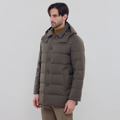 ELINGTON】ウールサキソニーフーデッドダウンアウター