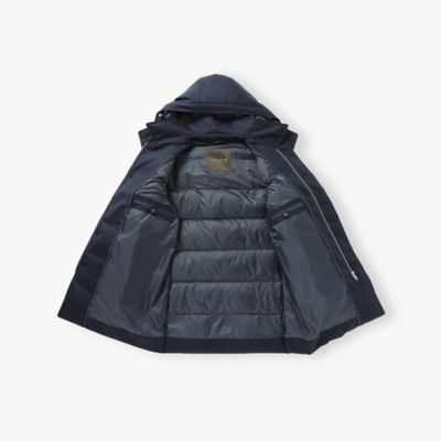 ELINGTON】ウールサキソニーフーデッドダウンアウター