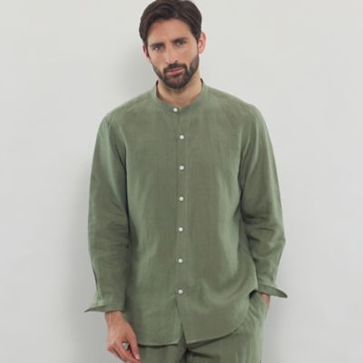 MACKINTOSH LONDON シャツ 「LEON掲載」高密度リネンオープン