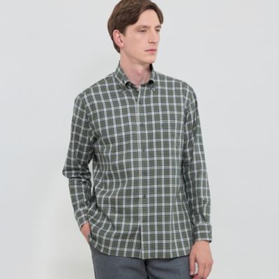 コットンカシミヤチェックボタンダウンシャツ（G1M35608＿＿