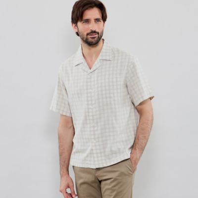 ＜MACKINTOSH LONDON (Men)＞ダブルガーゼチェックオープンカラーシャツ（Ｇ１Ｍ８５６０１＿＿）