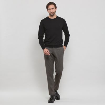 14ゲージウォッシャブルウールクルーネックニット