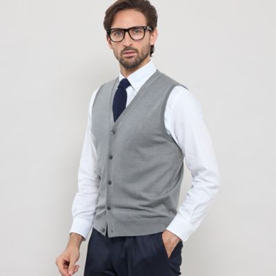 ＜MACKINTOSH LONDON (Men)＞１４ゲージウォッシャブルウールベスト（Ｇ１Ｎ２８６００＿＿）