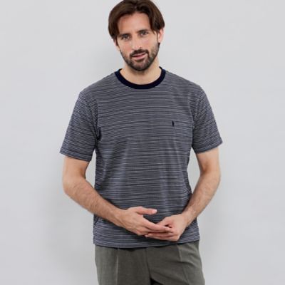 ＜MACKINTOSH LONDON (Men)＞マイクロリンクスボーダー半袖Ｔシャツ（Ｇ１Ｐ７３６００＿＿）