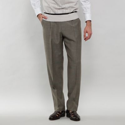 ＜MACKINTOSH LONDON (Men)＞【ＤＯＲＭＥＵＩＬ／ドーメル】【ＳＵＰＥＲ　ＬＩＴＥ　ＴＯＮＩＫ】１プリーツグレンチェックトラウザーズ（Ｇ１Ｒ２２０１１＿＿）
