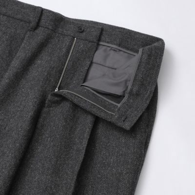 【ＬＥＯＮ掲載】【Ｍｏｒｇａｄｏ／モルガド】シェットランドツイード１プリーツトラウザーズ（Ｇ１Ｒ２２４１０＿＿）