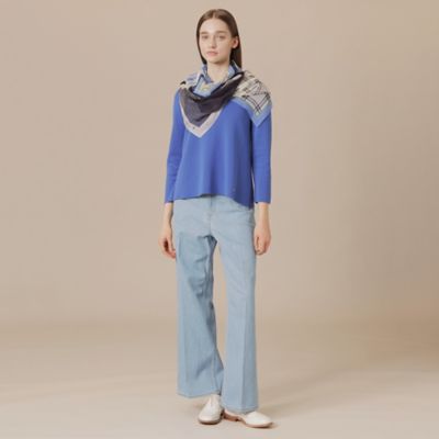 【婦人画報掲載】【Ｌｏｏｐｅｄ　Ｓｃａｒｆ／ループドスカーフ】チェックストライプループドスカーフ（Ｇ５７０３５０６＿＿）