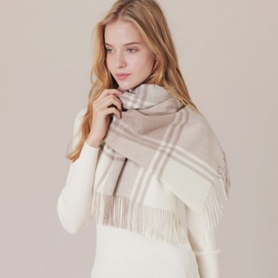 ＜MACKINTOSH LONDON (Women)＞ブロックチェックカシミヤストール（Ｇ５７１２８２０＿＿）