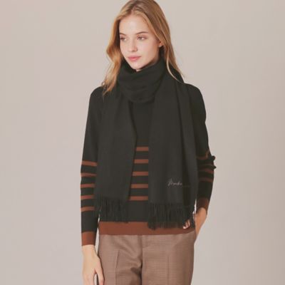 ＜MACKINTOSH LONDON (Women)＞ロゴ刺繍カシミヤストール（Ｇ５７１２８２１＿＿）
