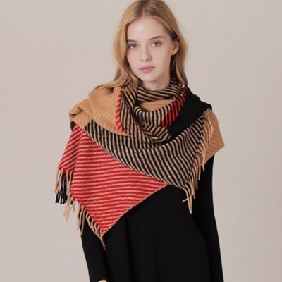 ＜MACKINTOSH LONDON (Women)＞ビッグチェックウールカシミヤストール（Ｇ５７１３８２２＿＿）