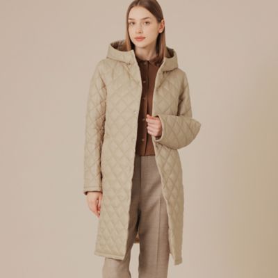 【送料無料】MACKINTOSH LONDON (Women)/マッキントッシュ ロンドン【Tilbury hood long/ティルベリーフードロング】エアリーキルティングノーカラーコートフーデットコート ベージュ40L コート・ジャケット【三越伊勢丹/公式】