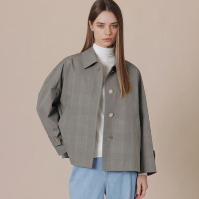 ＜MACKINTOSH LONDON (Women)＞【ＲＯＳＬＥＹ／ロズリー】コットングレンチェックステンカラーショートコート（Ｇ５Ａ２３５１１＿＿）