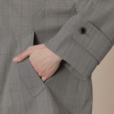 【ＲＯＳＬＥＹ／ロズリー】コットングレンチェックステンカラーショートコート（Ｇ５Ａ２３５１１＿＿）
