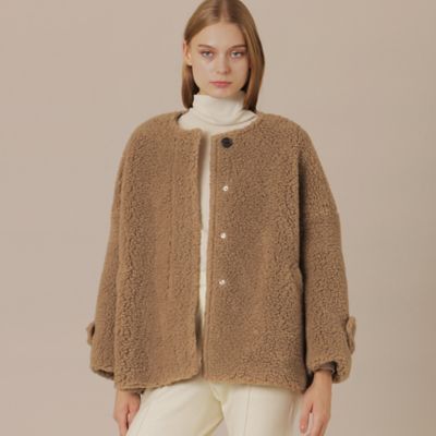 ＜MACKINTOSH LONDON (Women)＞【送料無料】【ＲＯＳＬＥＹ／ロズリー】ウールブレンドボアコート（Ｇ５Ｂ０４６４１＿＿）