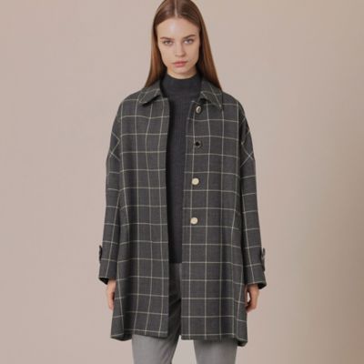 ＜MACKINTOSH LONDON (Women)＞【ＲＯＳＬＥＹ／ロズリー】ウインドペンウールコート（Ｇ５Ｂ１４２８３＿＿）