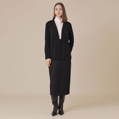 【美品】マッキントッシュロンドン　ニットジャケット　ノーカラー　ブラック クリアーニットジャケット(コート)｜MACKINTOSH LONDON