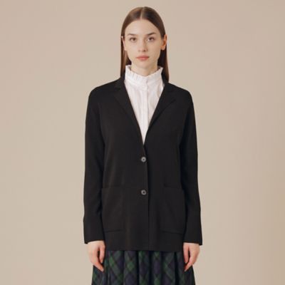 【美品】マッキントッシュロンドン　ニットジャケット　ノーカラー　ブラック クリアーニットジャケット(コート)｜MACKINTOSH LONDON
