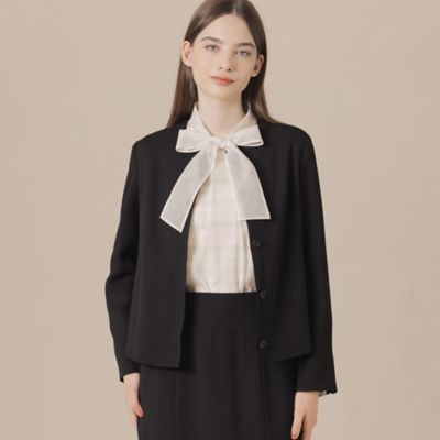 ＜MACKINTOSH LONDON (Women)＞【ＷＥＢ・一部店舗限定】ファインウールレーヨンノーカラージャケット（Ｇ５Ｅ１２５７５＿＿）